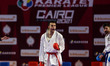 MOHAMED AHMED RAMADAN (Red) of Team Egypt during the Men's Karate Kumite 84 KG during day...