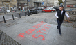 Graffiti reading 'Polexit start' is seen in central Warsaw, Poland on 09 October, 2021. Af...