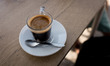 A cup of Espresso coffee in Cascais, Portugal on October 11, 2021. 