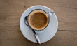 A cup of Espresso coffee in Cascais, Portugal on October 11, 2021. 