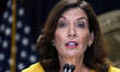 Governor Kathy Hochul encourages people to get vaccinated for Covid-19 and the flu during...