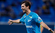 Aleksandr Erokhin of Zenit St. Petersburg reacts during the Russian Premier League match b...