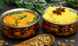 Goan style prawn curry with saffron spiced rice in Toronto, Ontario, Canada, on December 2...
