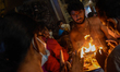 Hindu devotees’ worship during the harvest festival of Tai Pongal, a festival dedicated to...