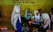SRINAGAR, INDIAN CONTROLLED KASHMIR, INDIA - SEPTEMBER 01: Deaf and dumb students gesture...