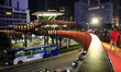 Jakartans enjoy the night view of Jakarta city on the new 'Instagramable' pedestrian bridg...
