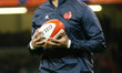 Gael Fickou of France warms up during the Six Nations 2022 rugby union match between Wales...