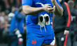 Peato Mauvaka of France celebrates after the Six Nations 2022 rugby union match between Wa...