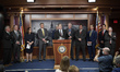 US Senator John Kennedy (R-La) alongside the GOP members speaks about Ukraine conflict dur...