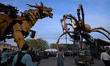 Long-Ma and the giant spider. A robot, a mare-dragon called Long-Ma, created by Francois d...