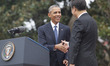 United States President Barack Obama and President XI Jinping of China participate in an a...