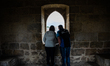 People visit the Castelo de S. Jorge (São Jorge Castle) in Lisbon, Portugal, on March 31,...