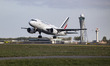 Air France Airbus A318 aircraft as seen during take off and flying phase from Amsterdam Sc...
