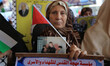 Relatives of Palestinian prisoners in Israeli jails, take part in a protest to show solida...