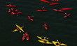 People kayak at Marina Bay on May 29, 2022 in Singapore. 