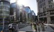 People walk and enjoy on a pedestrian mall at Ginza in Tokyo, Japan on 29 May. 