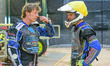  Greg Blair  (left) chats with team mate Ben Rathbone  during the National Development Lea...