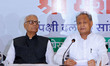 Opposition's presidential candidate Yashwant Sinha with Rajasthan Chief Minister Ashok Geh...