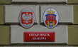Plaque Krakow City Hall.On Tuesday, July 12, 2022, in Krakow, Poland. 