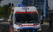 An ambulance seen in the Krakow district of Podgorze.On Wednesday, July 13, 2022, in Krak...