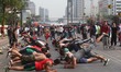 Peoples sport in the main streets of Jakarta during the Car Free Sunday, in Jakarta, Indon...
