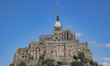 Mont-Saint-Michel tidal island with the magnificent medieval monastic buildings and the Ab...