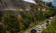A 45 by 17 meter, a large national flag was raised by rock climbers during the Indonesian...