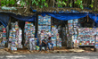 Piles of used books for sale along the roadside in Thiruvananthapuram (Trivandrum), Kerala...