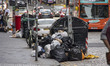 Mounting piles of waste in the Scottish capital as Edinburgh bin collection workers are on...