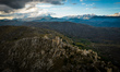 A drone view of the Castle of Rocca Calascio, Italy on September 2, 2022. At an elevation...