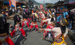 
A traditional dancer performs during Ruwatan Rambut Gimbal parade at Arjuna Temple in Ce...