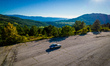 An aerial view of a Porsche Carrera during a Classic Cars show "Coppa del Gran Sasso d'Ita...