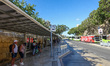 Bus waiting on a Malta Public Transport bus stop is seen in Valletta, Malta on 24 Septembe...