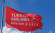 Turkish Airlines flag with logo is seen in Luqa, Malta on 25 September 2022 Malta Internat...