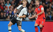 LONDON ENGLAND - SEPTEMBER 26 :L-R Nico Schlotterbeck of Germany and  Harry Kane (Tottenha...