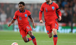 LONDON ENGLAND - SEPTEMBER 26 : L-R Raheem Sterling (Chelsea) of England and Luke Shaw (Ma...