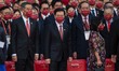 Hong Kong Chief Executive John Lee and Former Chief Executive Leung Chun-ying and guest ar...