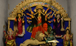 A  Durga idol of a  Puja pandal or temporary platform  of  a  community  Durga Puja pandal...