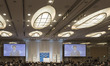 Shinzo Abe, Prime Minister, at a conference to speak about the enduring partnership of two...