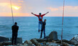 A Palestinian youth makes a jump near the beach in Gaza City, on November 9, 2015. 