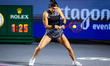 Caroline Garcia of France in action against Rebecca Marino of Canada during the second rou...
