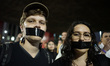 Protesters protest against the Superior Electoral Court that censored Brazil Parallel a ra...