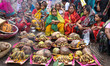 Nov. 17, 2015 - Dhaka, Bangladesh - Hindu Devotees observe Chhath Puja/Surya Puja (Worship...
