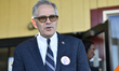 District Attorney Larry Krasner departs as prominent members Democratic Party gather for a...