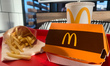 A tray with Big Mac, french fries and Coca-Cola is seen on a table in this illustration ph...