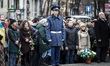 Gathered at the monument during the anniversary of the Maidan, in Kharkiv, on November 21,...