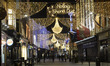 Christmas decorations on Grafton Street, in the central Dublin. Dublin, Ireland, on 22 No...