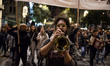 A trumpet player on a musical performance on a protest march on the death of 16 year old K...