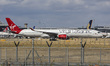Virgin Atlantic Airways Airbus A350-1000 aircraft as seen taxiing infront of other planes,...