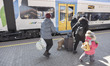 War refugees from Ukraine arrive at Przemysl railway station and get warm food. Civilians...